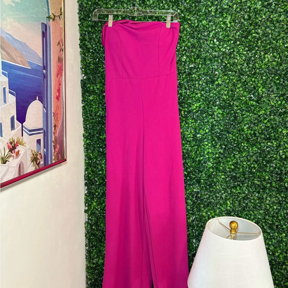Chic Pink Strapless Jumpsuit